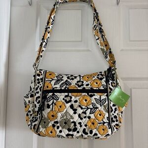 Vera Bradley Crossbody Bag Yellow “Go Wild” Flower and Leopard Print NWT-Retired